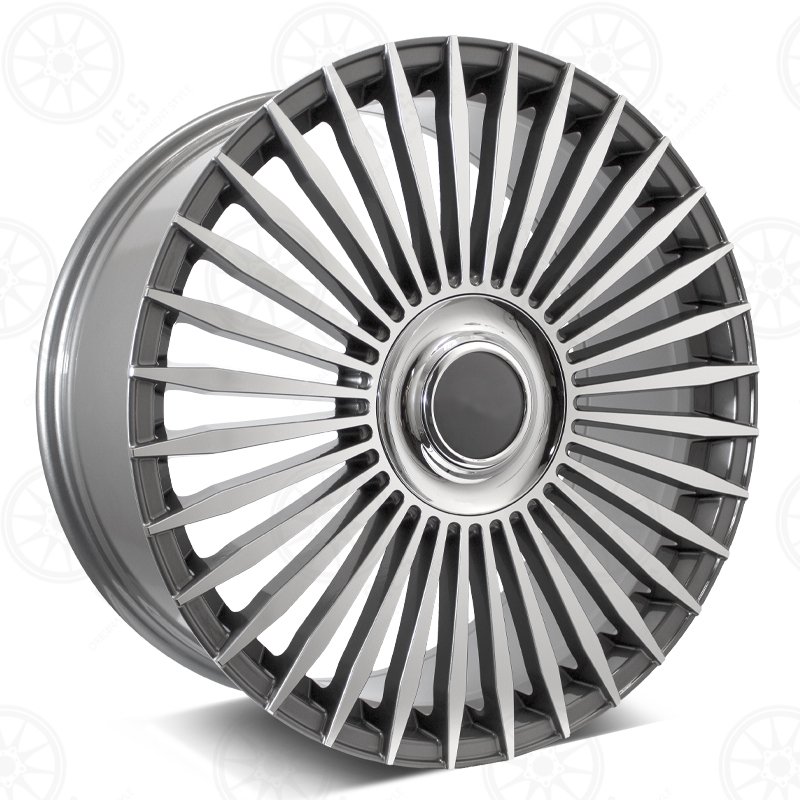 22x9.5 | 45 | RL42 Machined Face w/Silver Outline | Mansory Style